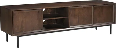 Produktbild von Lowboard Ravenstein 180 x 50 x 40 cm Mangoholz Stahl Natur Schwarz