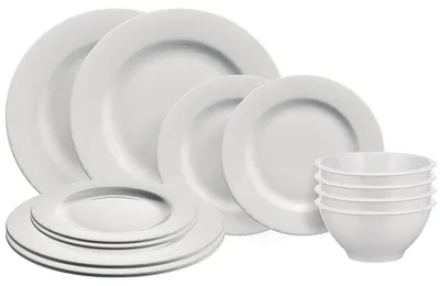 Produktbild von Alessi Geschirrset PlateBowlCup 12-teilig / 4 Personen - 4 Dinner-Teller, 4 Frühstücksteller und 4 Schalen