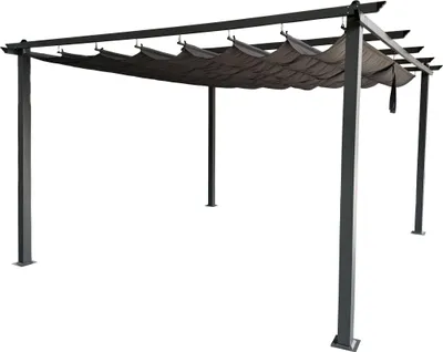 Immagine prodotto di Milani Home - gazebo retrattile da giardino Lavender, 4 x 4 m, in alluminio con telo in poliestere, antracite