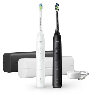 Zdjęcie produktu dla Philips Sonicare 5500 series HX7119/02, Dorosły, Soniczna szczoteczka do zębów, Wybielający, 62000 ruchów na minutę, Czarny, Biały, 2 min, 4 x 30 sec
