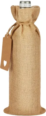 Image de BRUBAKER Sac à vin pour Noël - Unicolore - 36 cm x 17 cm Sac en jute - Sac à vin Cadeau pour le vin, le champagne - Sac à bouteille, 1 pièce