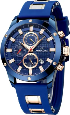 Produktbild von Herren Chronograph Groß Analog Digital Militär Sportuhr Gummiarmband Wasserdicht 3ATM Leuchtfunktion Datum Outdoor robuste Armbanduhr