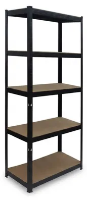 Obrázek produktu pro Relaxdays regál pro těžké břemena, VxŠxH: 180 x 75 x 30 cm, nosnost 875 kg, 5 polic, regál do sklepa, na sestavení, černý/hnědý