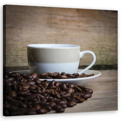 Produktbild von Leinwandbild Tasse Kaffee Vintage 30x30 Feeby Braun bild für die wand bereit zum aufhängen