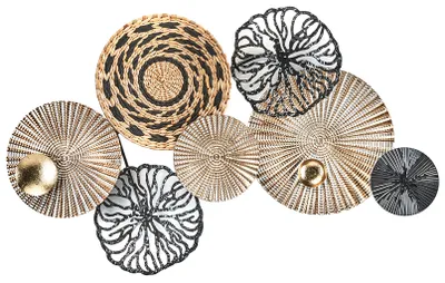 Zdjęcie produktu dla Obraz na ścianę Kobolo, dekoracja ścienna, obraz metalowy - SAWANNIA - metal, czarny i złoty - 79,0 x 50,0 cm