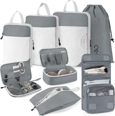 Produktbild von Famanu Packing Cubes Koffer Organizer Set - 8-teilig, vielseitig einsetzbar