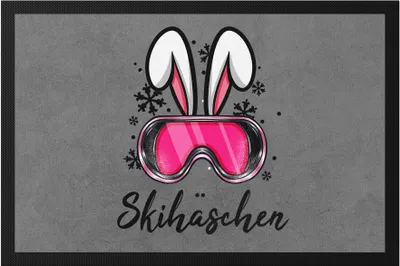 Produktbild von Skihäschen Fußmatte Apres Ski Skihase Skifahren Lustig Skilehrerin Winterurlaub Skiurlaub