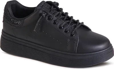 Produktbild von topschuhe24 2997 Damen Plateau Sneaker Glitzer Skater Turnschuhe , Farbe:Schwarz, Größe:36 EU