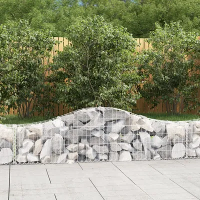 Produktbild von Möbel Gabionen mit Hochbogen 13 Stk. 200x30x40/60 cm Verzinktes Eisen - Beete 3145378