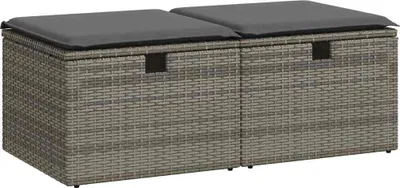 Immagine prodotto di vidaXL Set di divani da giardino a 2 pezzi con cuscini in poly rattan acacia grigio
