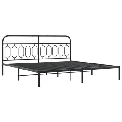 Obrázek produktu pro Kovový rám postele s čelem černý 200 x 200 cm