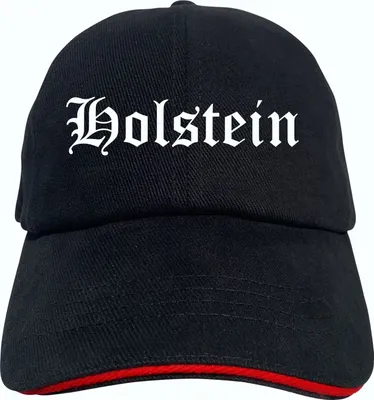 Produktbild von Holstein Cappy - Altdeutsch bedruckt - Schirmmütze - Schwarz-Rotes Cap OneSize-SchwarzRot