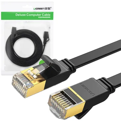 Immagine prodotto di Cavo Piatto Ugreen Per Rete Ethernet Patchcord Rj45 Cat 7 Stp Lan 10 Gbps 10 M Nero (Nw106 11265)