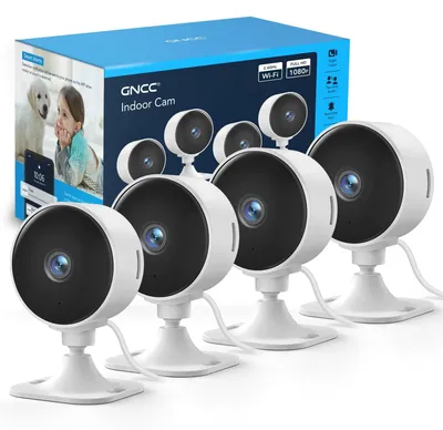 Immagine prodotto di Telecamera di sicurezza per interni - Wi-Fi - 1080p - Visione notturna 10 m - Set da 4 pezzi
