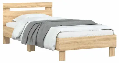 Image de Cadre de lit avec tête de lit Chêne Sonoma 80 x 200 cm