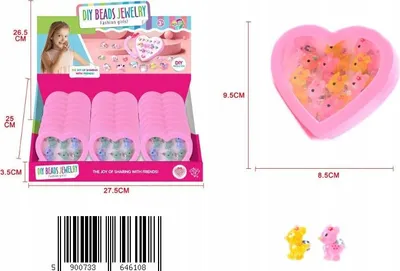 Produktbild von Kinderringe Mädchen 12 Stück Set Verstellbar Herzverpackung Schmuck Geschenkidee