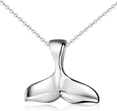 Produktbild von MATERIA by Matthias Wagner Wal Flosse Kettenanhänger klein 925 Sterling Silber wahlweise mit Halskette KA-149