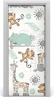 Produktbild von Tulup Türaufkleber 85x205 cm Dekorative Aufkleber Selbstklebend Wasserdichte Tapete Abnehmbar Schlafzimmer Wohnzimmer Wohnkultur - afrikanische Tiere