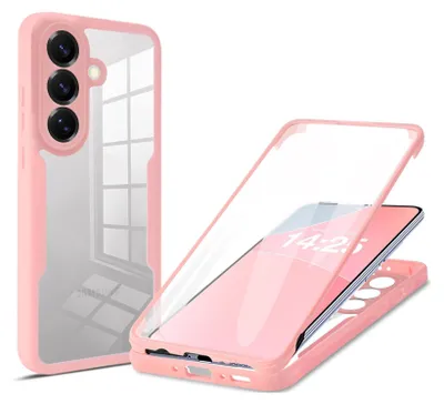 Produktbild von 360 Grad Rundum Schutz Handyhülle für Samsung Galaxy S26 Full Cover Vollschutz Case Farbe: Rose