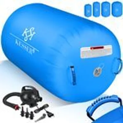 Produktbild von KESSER® Aufblasbare Air Roll Airtrack, Gymnastik-Rolle | inkl. Tragetasche & elektr. Luftpumpe | Barrel Gymnastik Tumbling | Yoga Gymnastik Rolle Gymnastikmatte, Fitnessrolle