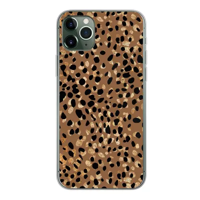 Produktbild von MuchoWow® Handyhülle Schutzhülle Hülle für iPhone 11 Pro Max Tiermuster - Luxus - Gold - Braun Silikon Softcase Handy Hülle - Schutz