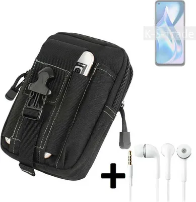Produktbild von K-S-Trade Gürteltache + Kopfhörer kompatibel mit OnePlus Ace Racing Edition Gürtel Tasche Holster Schutz Hülle Handy Hülle  schwarz inkl.