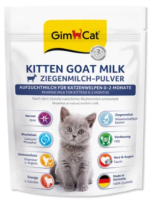 Produktbild von GimCat Alleinfuttermittel für Katzenwelpen mit Ziegenmilch, 200g, leicht verdaulich, nach Muttermilch-Vorbild, mit DHA, Taurin, L-Carnitin
