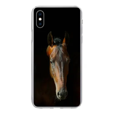 Produktbild von MuchoWow® Handyhülle Schutzhülle Hülle für iPhone Xs Pferde - Tiere - Braun Silikon Softcase Handy Hülle - Handytasche