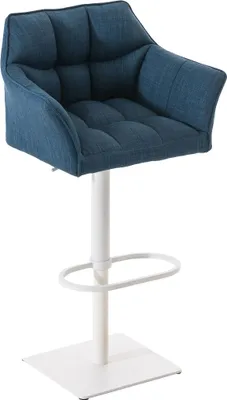Produktbild von 2er Set Barhocker HLO-CP1 Stoff weiß  blau