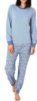 Produktbild von Damen Pflegeoverall langarm mit diagonalem Reißverschluss am Rücken und Bein 19127090838 ; blau , L