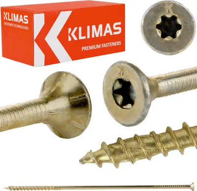 Obrázek produktu pro Klimas vruty do dřeva žluté 8x300 - 50 ks.