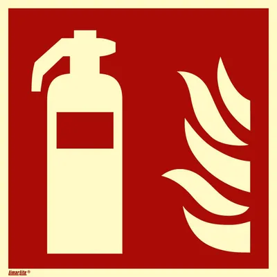 Produktbild von Feuerlöscherzeichen "Feuerlöscher" [F001], Folie (0,1 mm), 100 x 100 x 0,1 mm, langnachleuchtend, 55 / 8 mcd, LimarLite®, ASR A1.3 / ISO 7010, selbstklebend