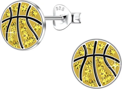 Produktbild von Ohrringe Kinder Silber 925: Ohrstecker Basketball