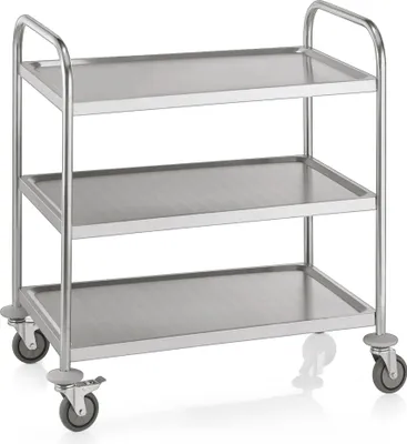 Produktbild von WAS Germany Servierwagen Edelstahl, 85 x 53 x 95 cm, 3 Etagen