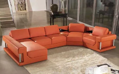 Produktbild von Wohnlandschaft Ecksofa U Form Ledersofa Polster