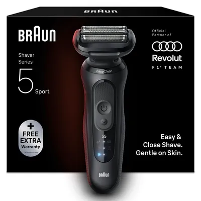 Produktbild von Braun Series 5 - 52-N1000SF1, Folienschaber, Schwarz, Tasten, Batterie, Integrierte Batterie, 50 min