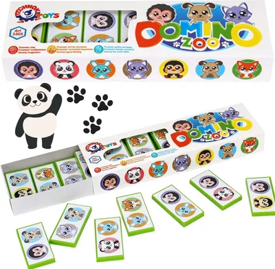 Produktbild von Domino Brettspiel Geschicklichkeitspuzzle Zootiere Buntes Set 3305