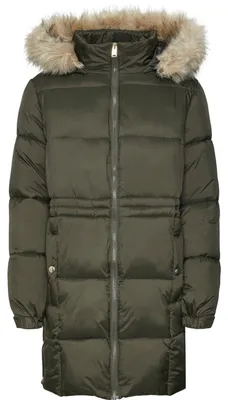 Productafbeelding van Vero Moda - Steppjas voor dames, met imitatiebont, model GT54541 (maat 32 DE), kleur: zwartbruin