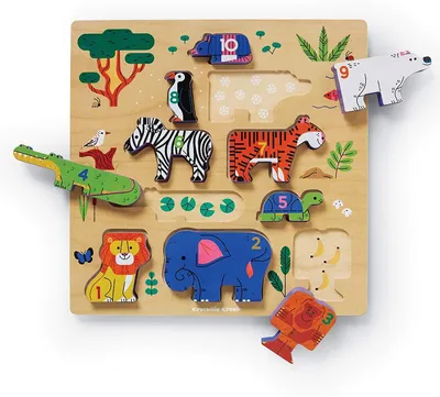 Produktbild von Crocodile Creek Holzpuzzle 123 zoo - 10 Teile