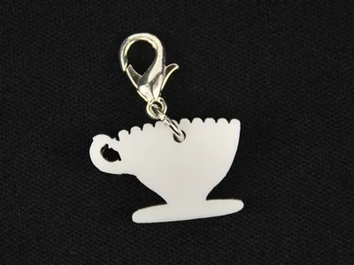 Produktbild von Kaffeetasse Charm Anhänger Bettelarmband Miniblings Kaffee Tasse Acrylglas weiß