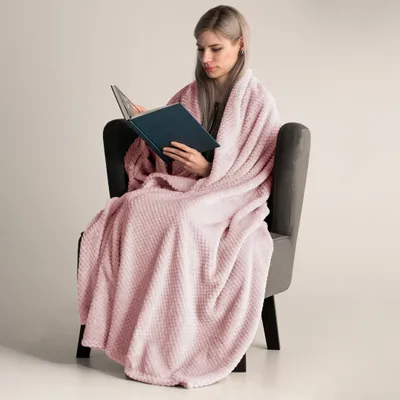 Produktbild von Kuscheldecke Fleece kuschelig weich Tagesdecke 170 x 210 cm -  Rosa