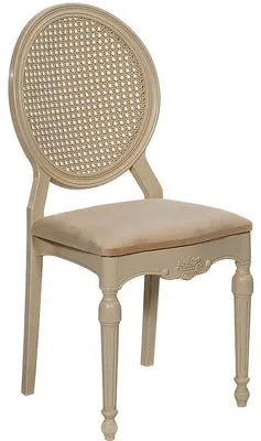 Produktbild von Beiger Stuhl mit Rückenlehne und Polstersitz Esszimmerstuhl Wohnzimmerstuhl