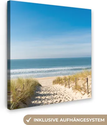 Zdjęcie produktu dla MuchoWow® - Obraz na płótnie - Plaża - Morze - Wydma - Piasek - Lato, fototapeta, dekoracja ścienna, obrazy do salonu, 90x90cm