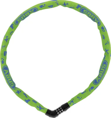 Produktbild von ABUS Kettenschloss Steel-O-Chain 4804C SYMBOLS – Zahlenschloss für Kinderfahrräder – ABUS-Sicherheitslevel 3 – 75 cm – Gelb/Grün