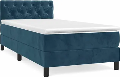 Obrázek produktu pro vidaXL Postel Boxspring s matrací Dark Blue 80x200 cm Velvet