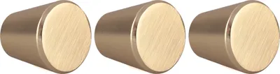 Immagine prodotto di Natural Goods Berlin maniglie per mobili rotonde KEGEL, pomelli per mobili con ⌀25mm, pomelli per armadi adatti a spessori di ante di 15-22mm, maniglie per armadi da cucina, cassettiere, credenze ecc., oro (spazzolato), 3 pezzi