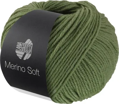 A ball of green yarn with a black label.