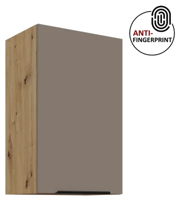 Produktbild von Küchen Hängeschrank 45 cm ARIA Sandgrau ultra matt + Eiche Artisan matt, hochwertige Fronten mit Anti Fingerprint Beschichtung Küchenzeile Küchenblock