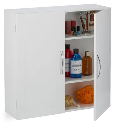 Hängekasten Bad 60x60x20 cm, 3 Fächer, verstellbare Böden, weiss