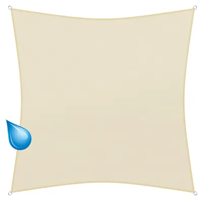 Produktbild von sunprotect 83269 wasserabweisend Sonnensegel Hydro, 3 x 3 m, Quadrat, wasserabweisend, creme